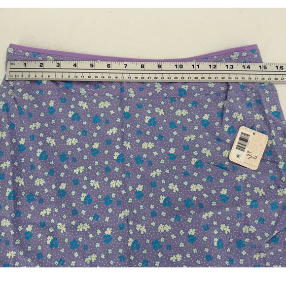 NWT Free People Irl Floral Ice Combo Viscose Purple Silky Mini Slip Skirt Size 4 - Picture 7 of 8